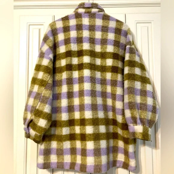 Zara Multicolor Plaid Teddy Jacket - Picture 3 of 5